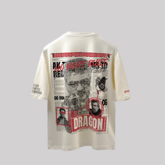 AK Red Dragon Oversized T-shirt Cream